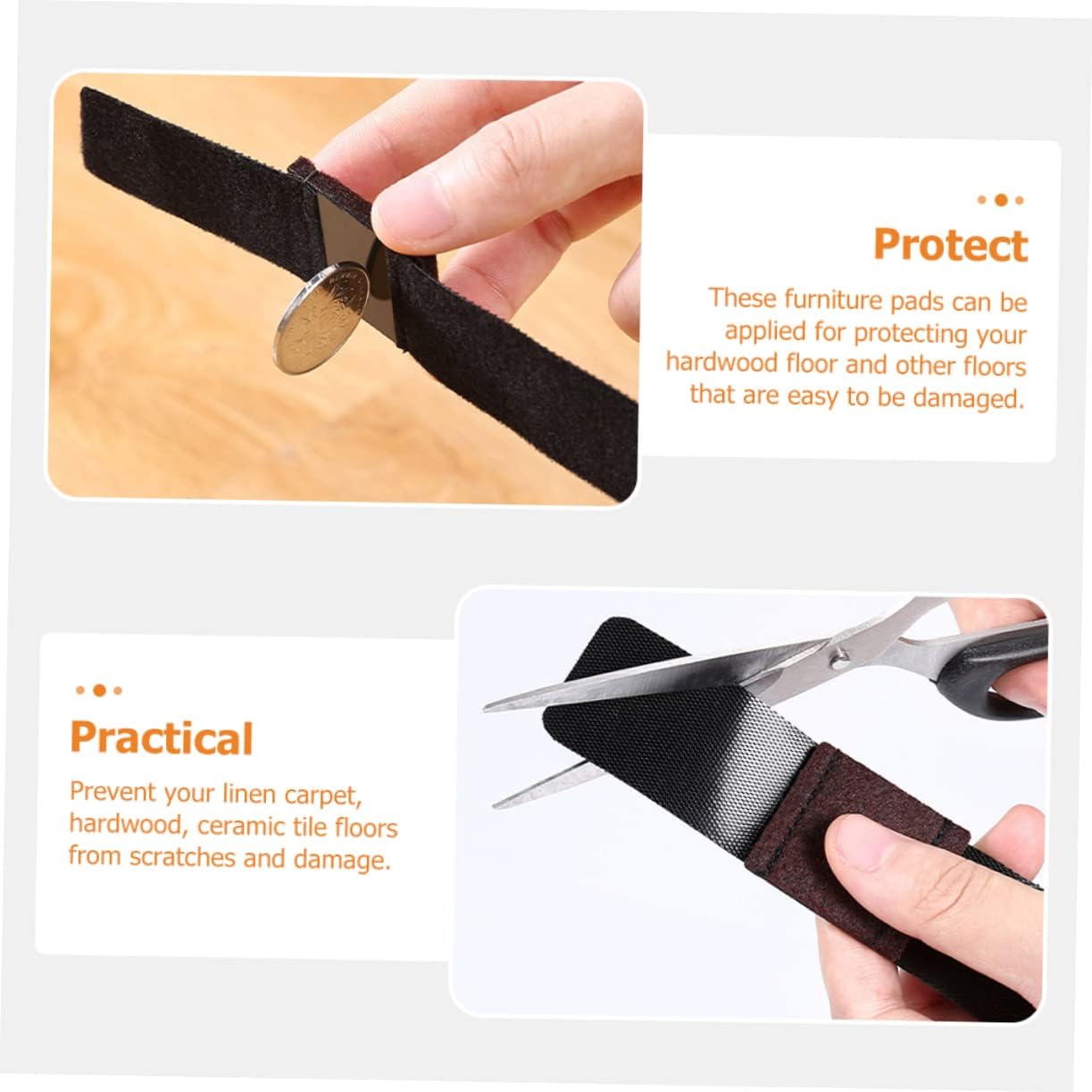 DOITOOL 30pcs Felt Furniture Pads Hook and Floor Protectors for Chairs Easy to Install Adjust Prevent Scratches Hardwood Floors Non- Design for Enhanced