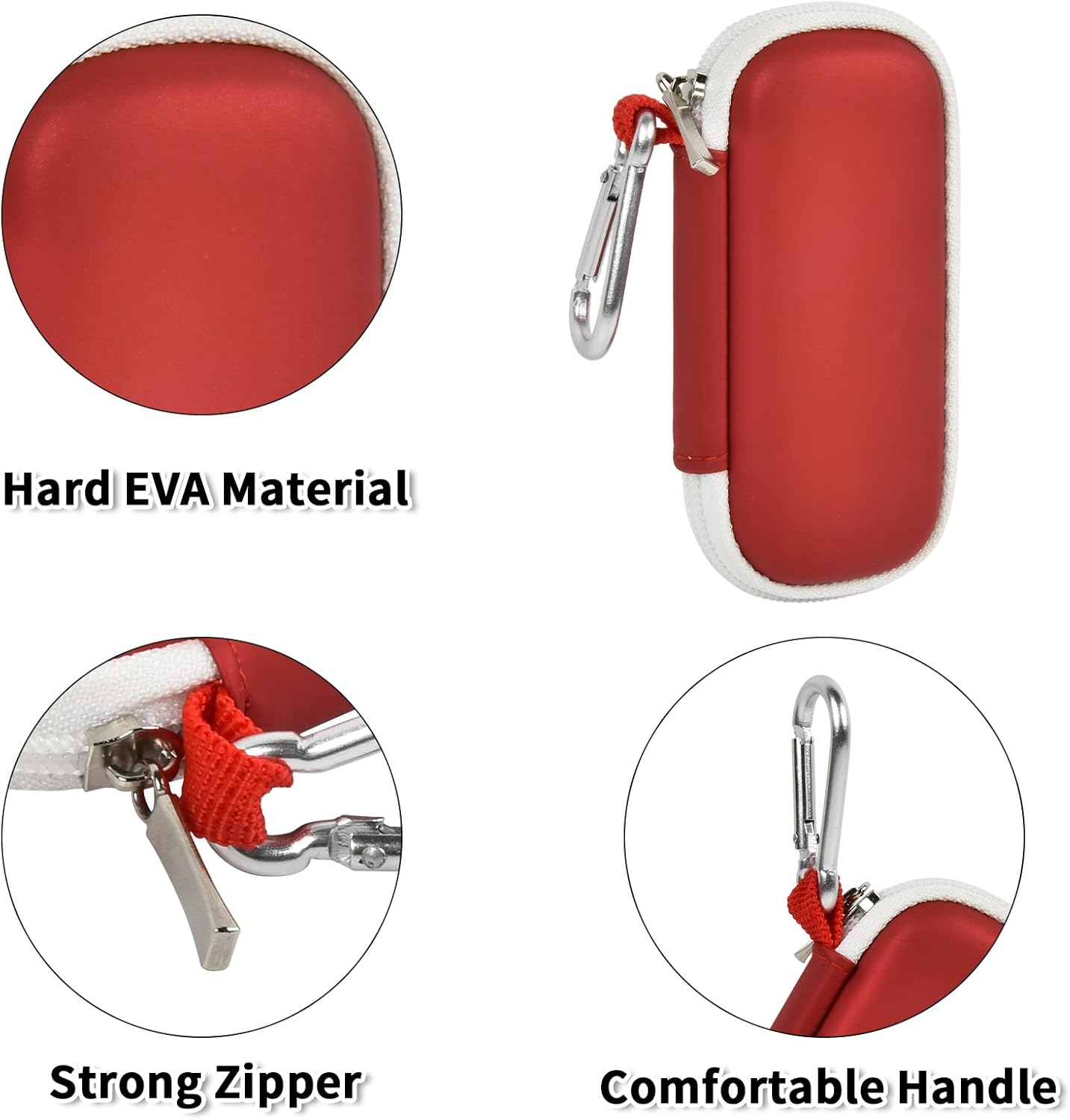 Case Compatible with KardiaMobile 6-Lead/for 1-Lead/for KardiaMobile 6L Max Personal EKG Monitor, Heart Rate Moitor Storage Holder – Red(Bag Only)