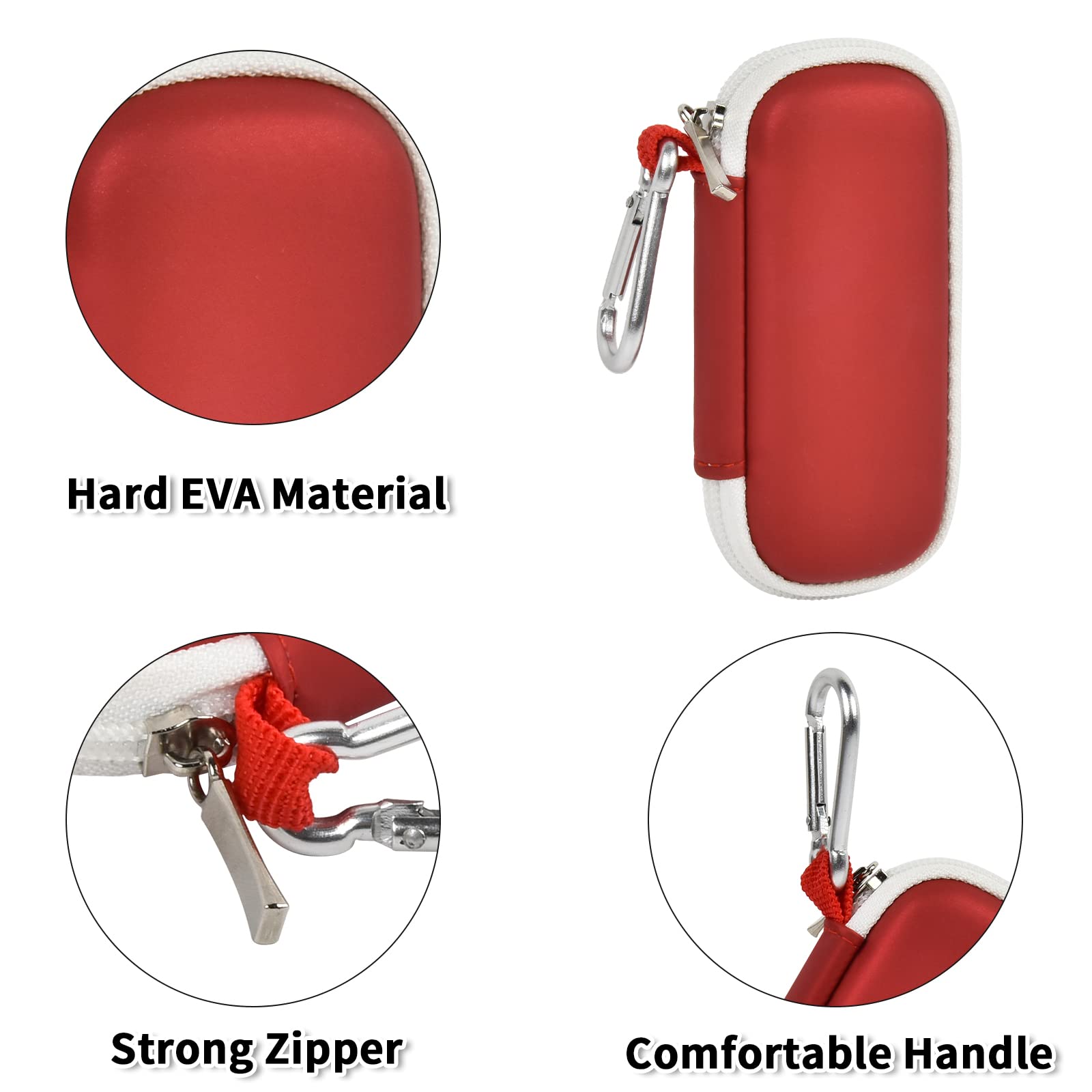 Case Compatible with KardiaMobile 6-Lead/for 1-Lead/for KardiaMobile 6L Max Personal EKG Monitor, Heart Rate Moitor Storage Holder - Red(Bag Only)