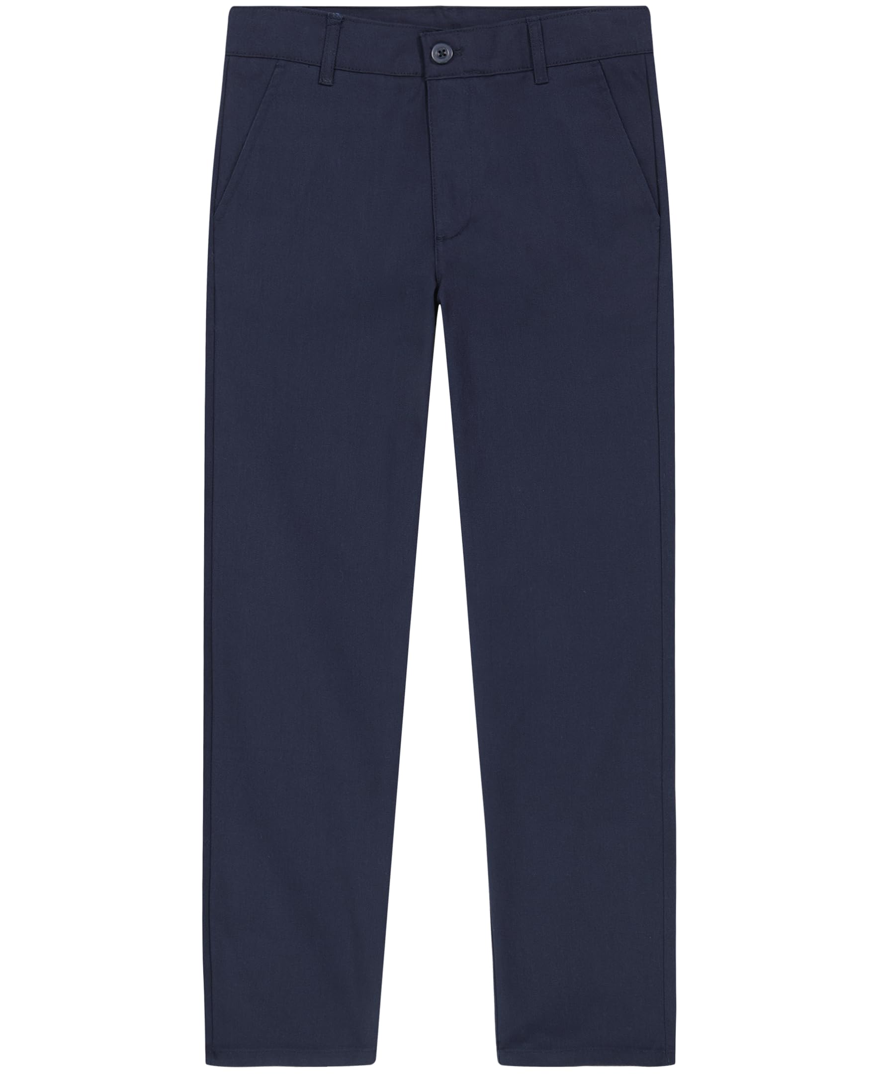 Nautica School Uniform Twill Khaki Pants, Flat Front & Elasticized Waistband, Zipper Closure with Faux Buttons, Stretchy Fabric - Pantalón de Sarga Frontal Plano para Uniforme Escolar Niñas