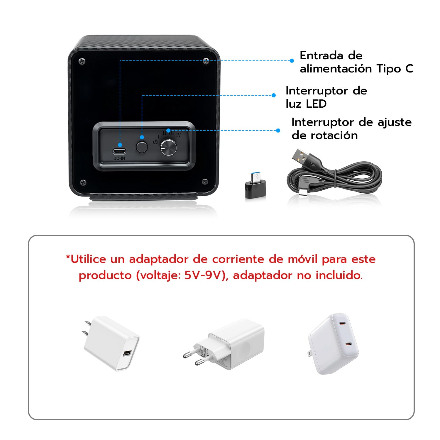 Mcbazel Enrollador de Relojes Automático con Luz LED – Watch Winder Caja Giratoria para un Solo Reloj, Motor Silencioso, 4 Modos de Rotación, Caja de Reloj en Piel PU - Fibra de Carbono