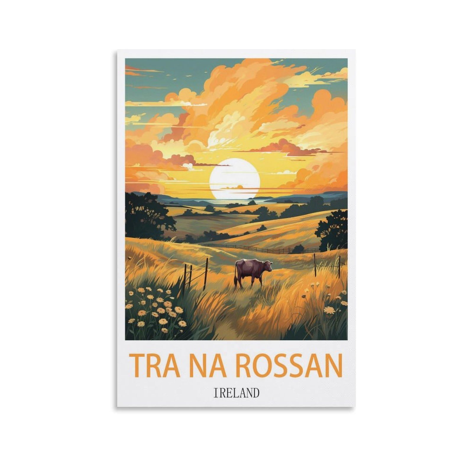 Ezmlfa S090 Diy Diamond Painting,Tra Na Rossan Ireland 5D Landscape Diamond Painting Kits For Adult, Gem Art Crystal Art Kits For Adults, For Home Wall 50X60cm
