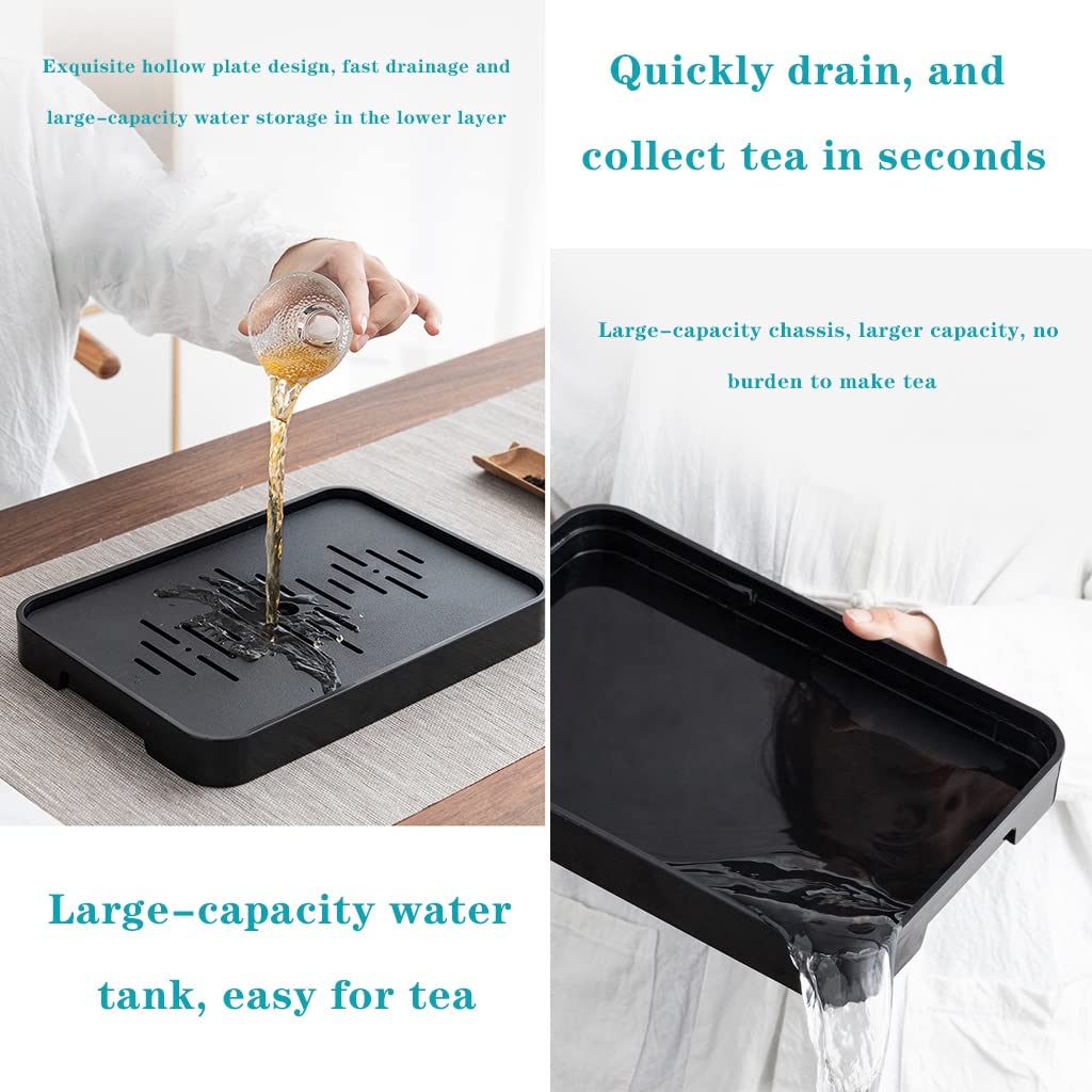 Vassoio in melamina con Contenitore per Acqua per Set da tè Kungfu con Contenitore per Acqua, Pulizia Rimovibile