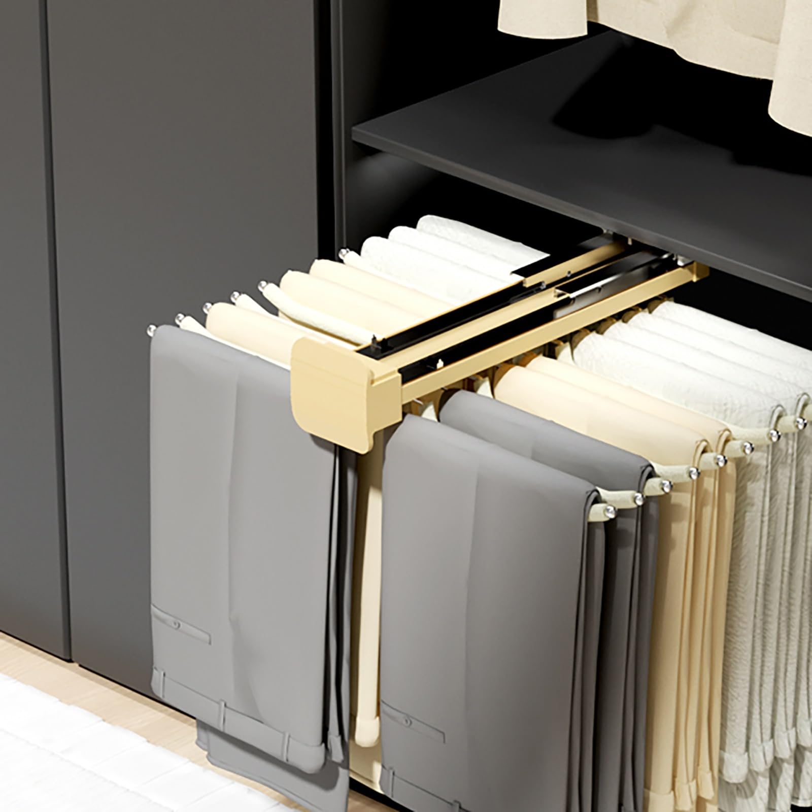 Organisateur de garde-robe extensible pour manteaux et salle de rangement