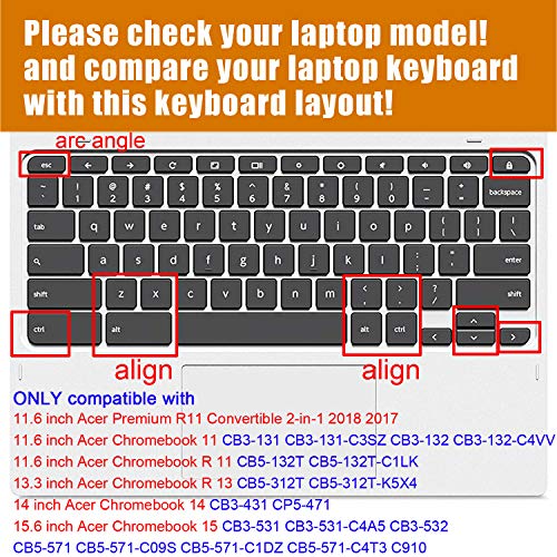 Protector de teclado para Acer Chromebook de 11.6 a 15.6 pulg. miniatura 4