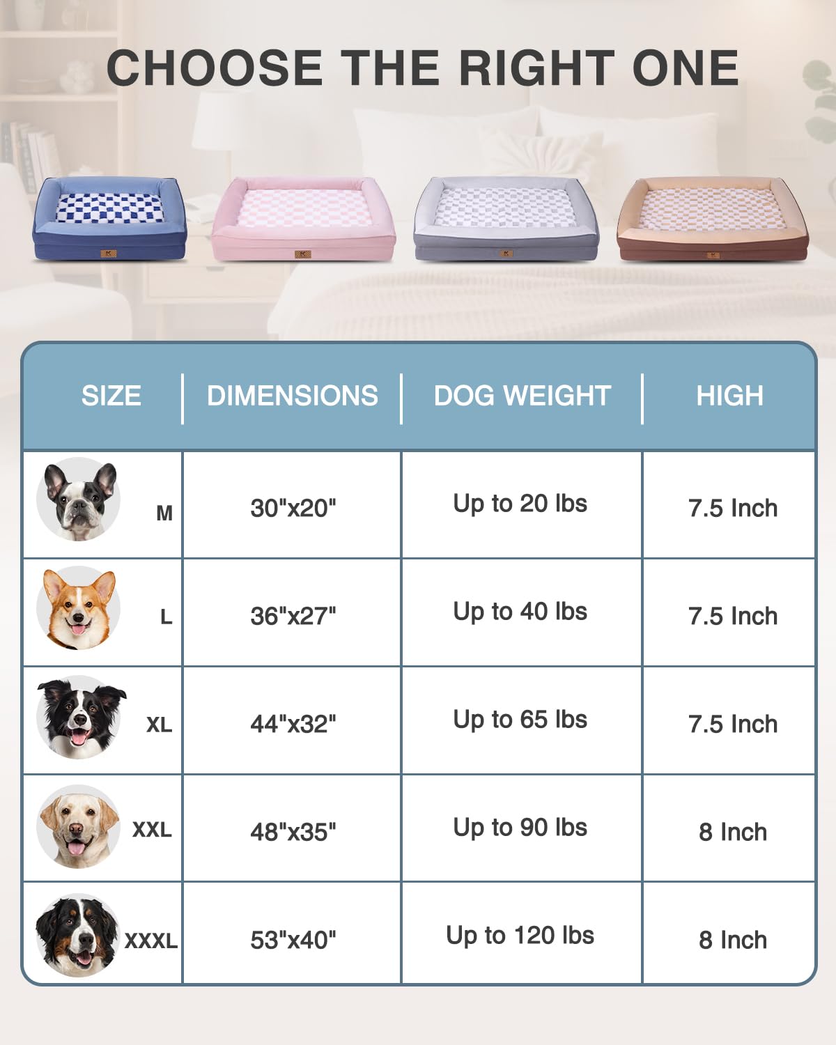 KSIIA Big Dog Bed for Large Dogs, Orthopedic Egg-Crate Memory Foam Pet Bed with Sides, Waterproof Lining and Non Slip Pet Couch with Removable Washable Cover, 36 x 27 Inch, Grey - image 7