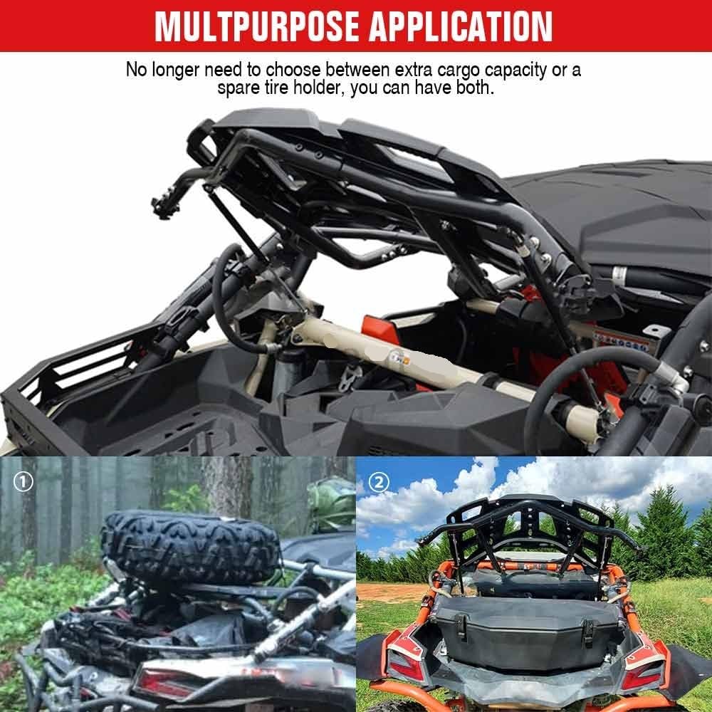 Uchwyt ścienny na opony Bagażnik UTV Cargo, tylny bagażnik na koło zapasowe, do Can-Am, pasuje do Maverick X3 Max DS RS 2017 715003439 715002881 uchwyt ścienny do opon