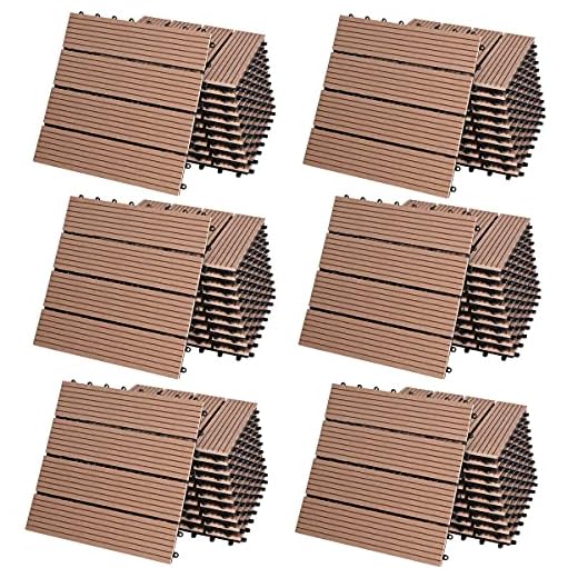 Casaria® 66x Baldosas Madera Suelo WPC Losetas Antideslizante Interior Exterior Terraza Balcón Jardín Terracota Clásica 30x30cm 6m²