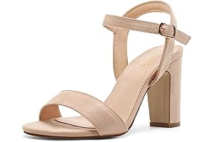 Women's Chunky Heels Open Toe Ankle Strap High Block Comfy Dress Heel Sandals Pumps