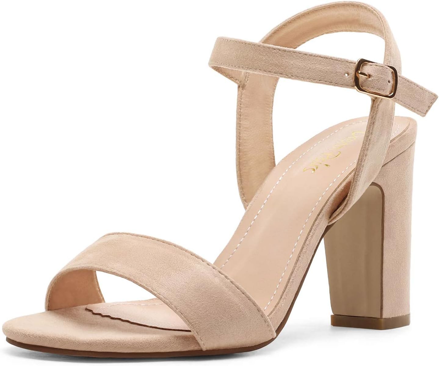 DREAM PAIRSWomen's Chunky Heels Open Toe Ankle Strap High Block Comfy Dress Heel Sandals Pumps Shoes