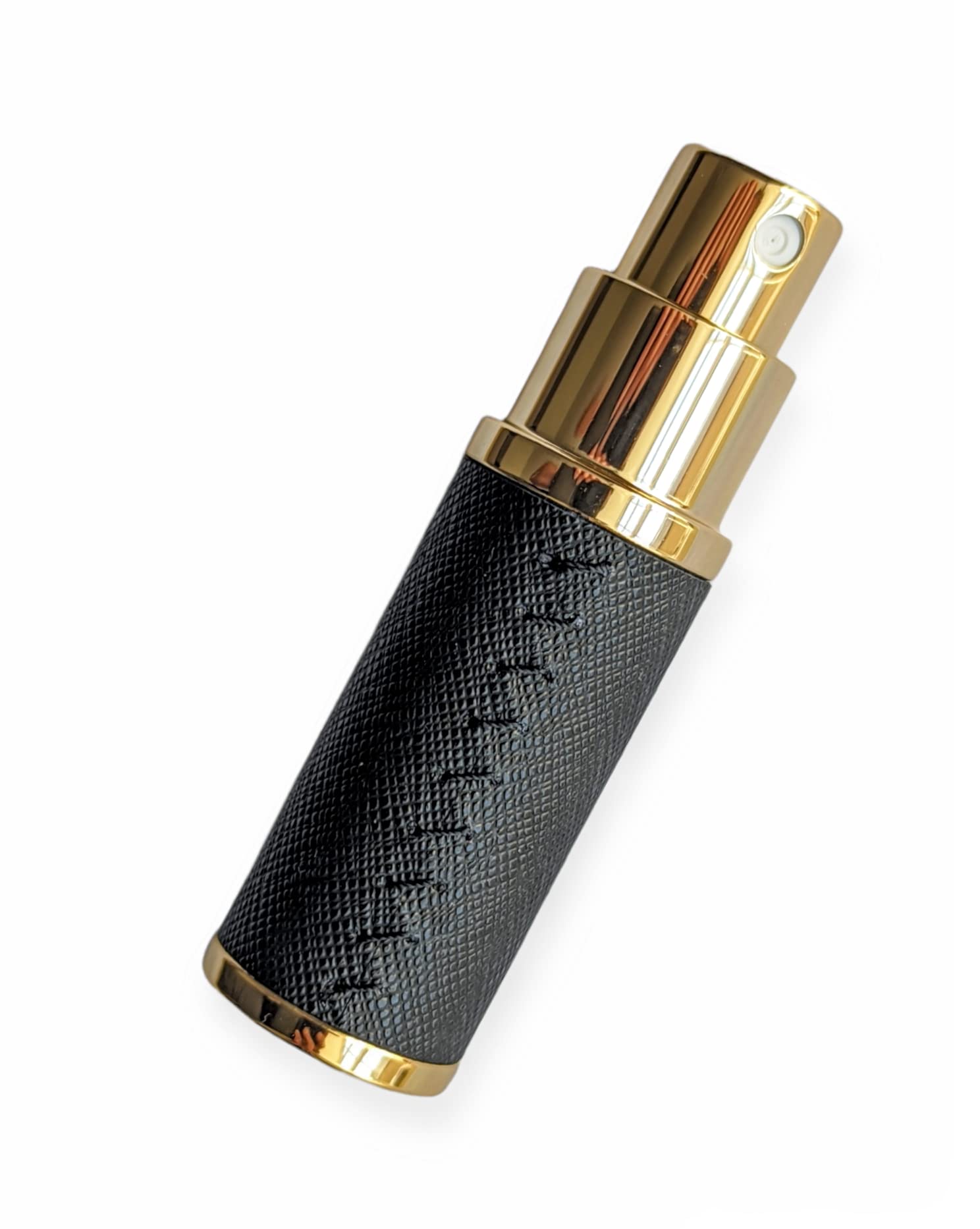 Essential Atomizer Company – Nachfüllbarer Parfümzerstäuber Aus Saffiano-Leder, 8 Ml, Mit Trichter & Geschenkbox (gold/silber)