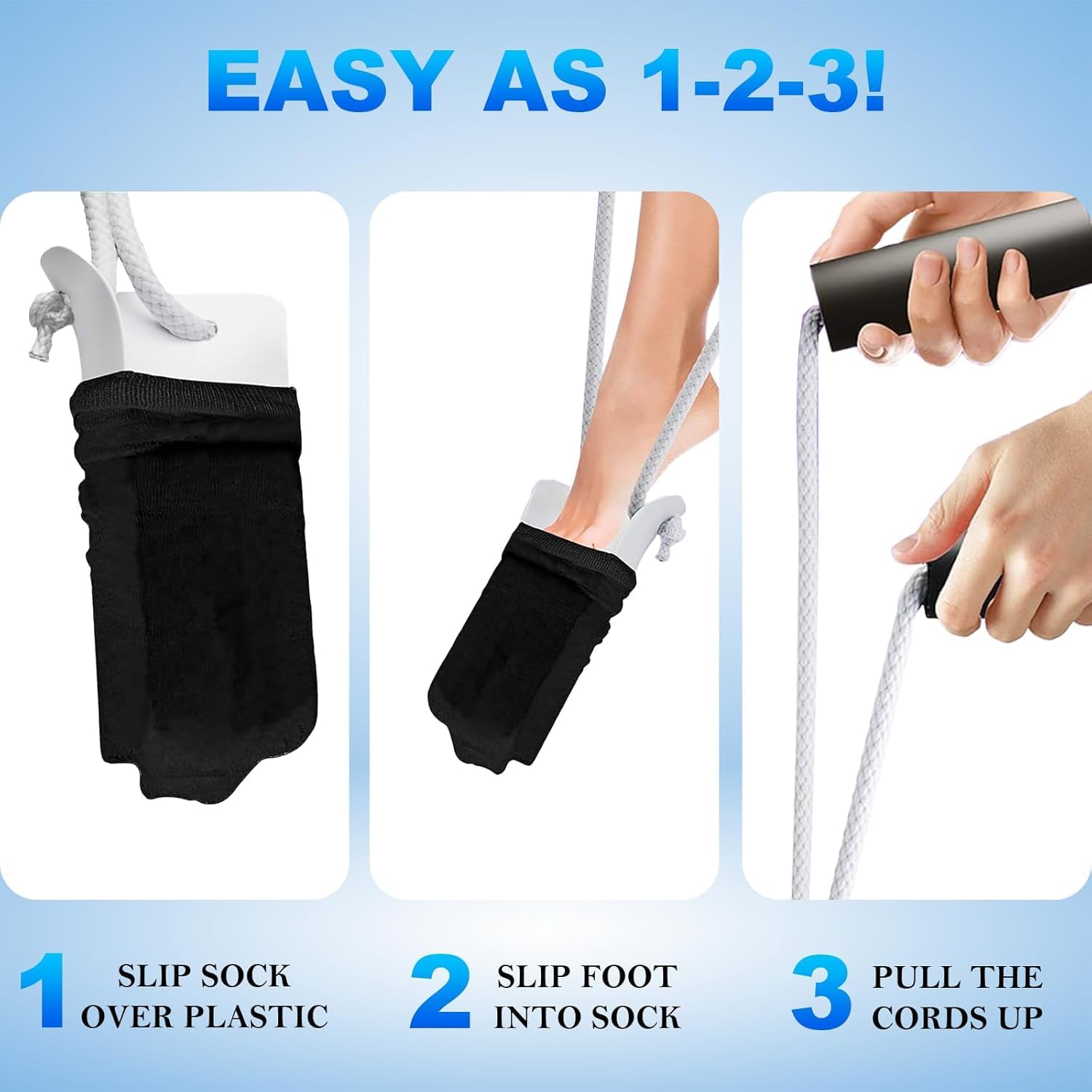Sock Aids Kit for Putting On Socks and Sock Remover,Sock Puller Aid Easy On and Off,Sock Assistant Device No Bending,Flexible Sock Aid Device,Sock Helper for Seniors,Pregnant,and Limited Mobility.