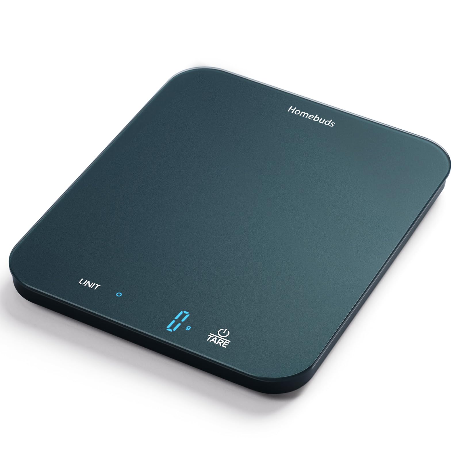 Homebuds 33lb Digital Kitchen Scales in 1g, High Precision Assured by Scales Kitchen Professional Factory SINCE 2001, Food Scales for Cooking and Baking, LED, 3*AAA Batteries Included, Blue