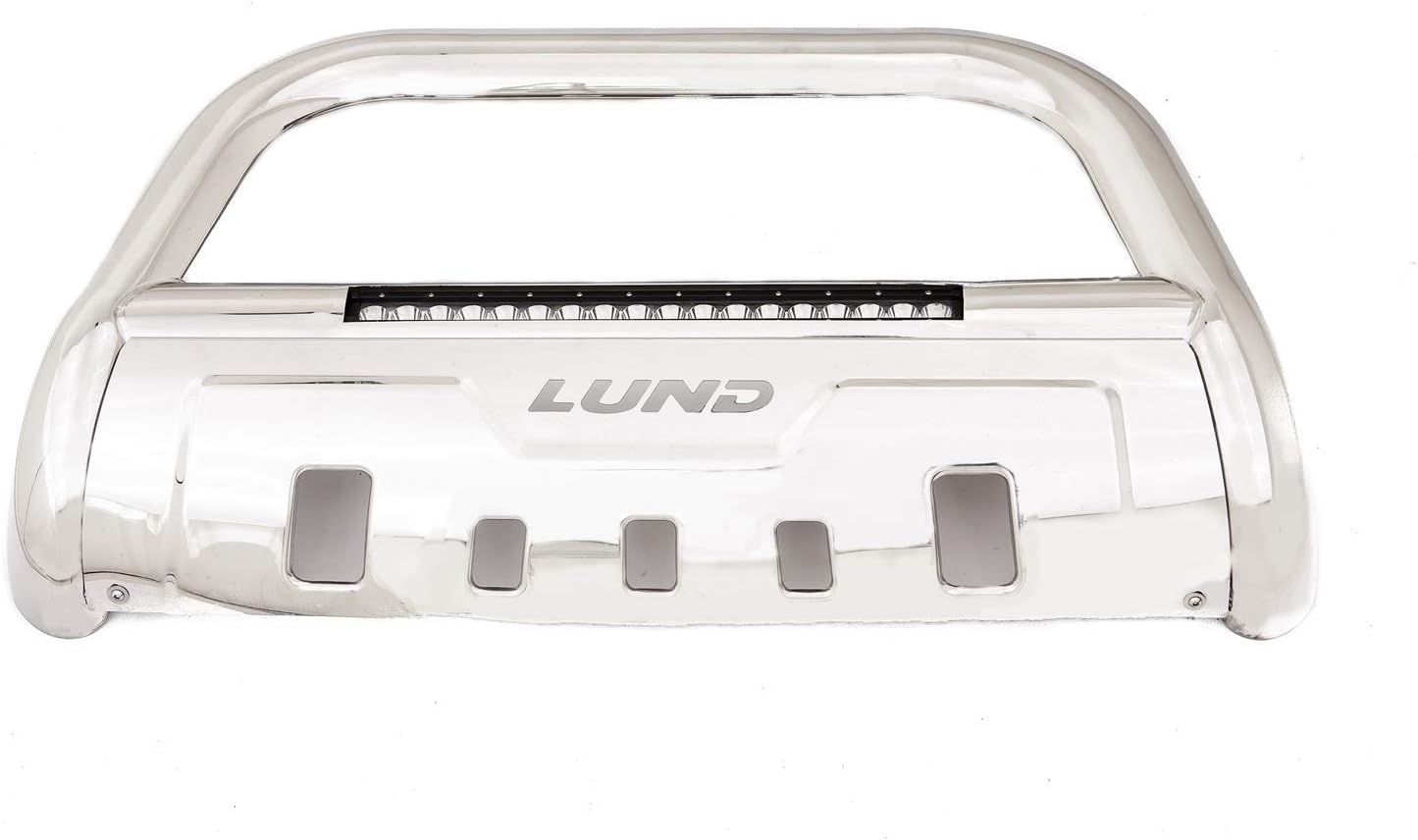 RealTruck Lund 47021215 Polished Stainless Steel Bull Bar with Integrated 20" LED Light Bar for 2017-2018 Ford F-250, F-350, F-450, F-550