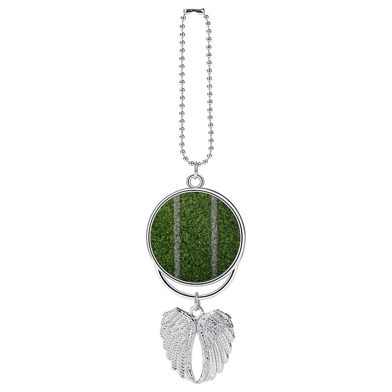 Jubonexis Silver Grass Football Field Section Car Hanging Pendant Car Interior Decoration Rearview Mirror Charms Ornaments