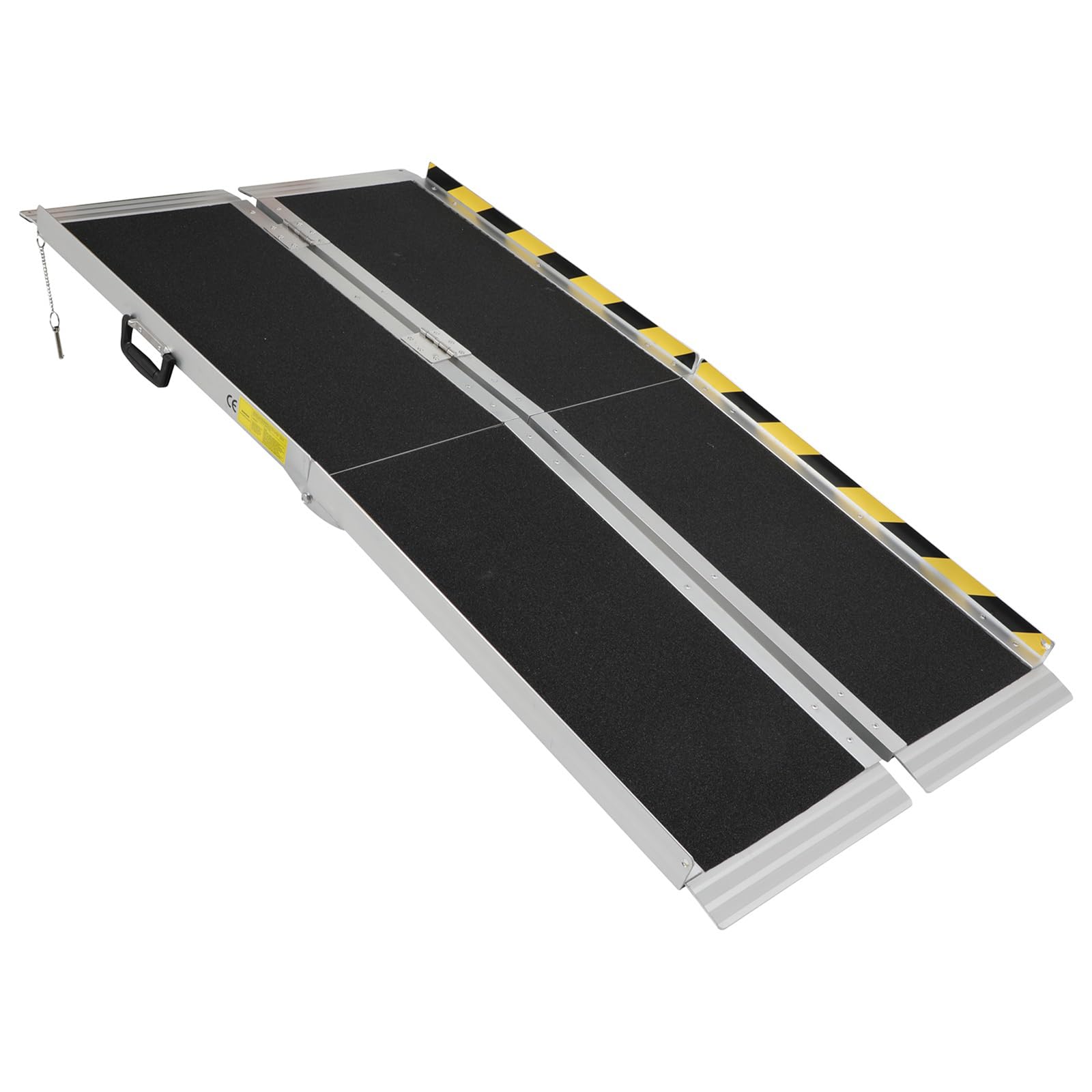 Rampa plegable para silla de ruedas de 1,5 m, antideslizante, de aluminio, portátil, plegable, para personas con discapacidad, ideal para escalones de casa, coche, puertas, bordillos y escaleras.