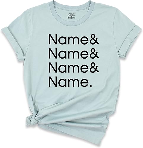Miniatura 5 de Custom Name List T-shirt, Personalized Names Shirt, Funny Customized Tops, Unisex Short Sleeve Tees, Gift For Friends