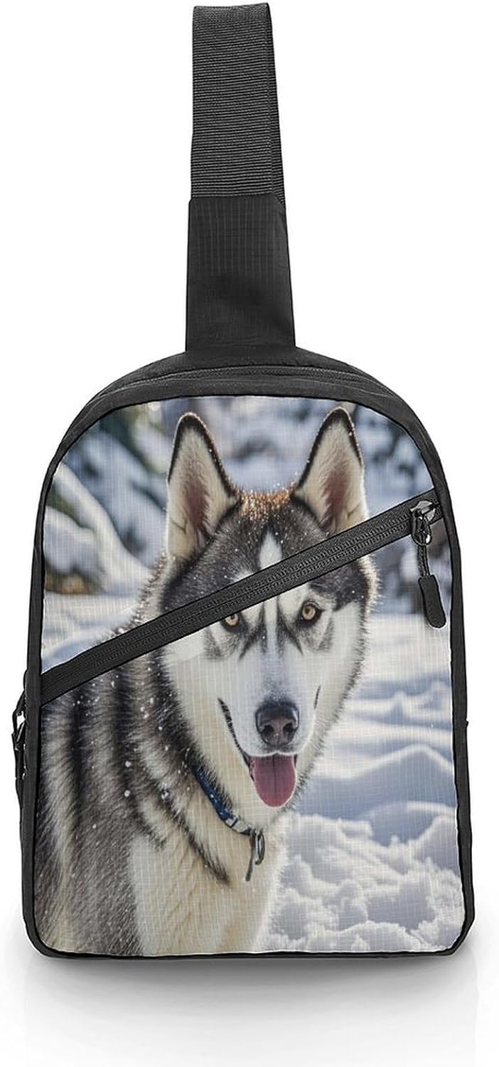 Wild Wild Gray Wolf Crossbody Backpack Sling Bag