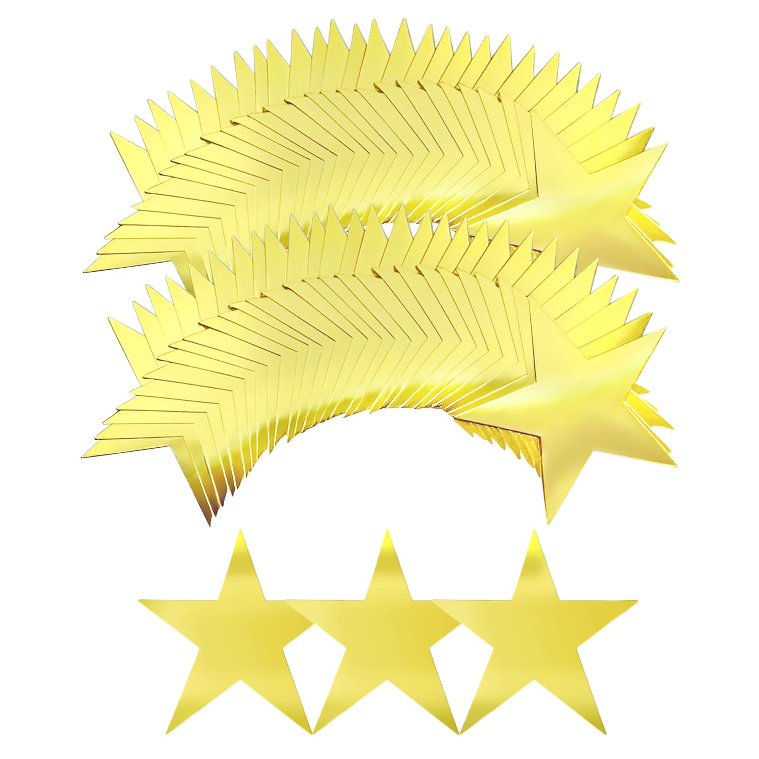 120 Pcs 6 Inch Stars Cutouts Cardboard Star Cut-Outs Decorations for Bulletin Board Classroom Christmas Wedding Birthday Party Wall Decor (Gold)