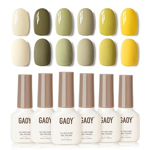GAOY Green Gel Nail Polish Set for Spring Summer, UV