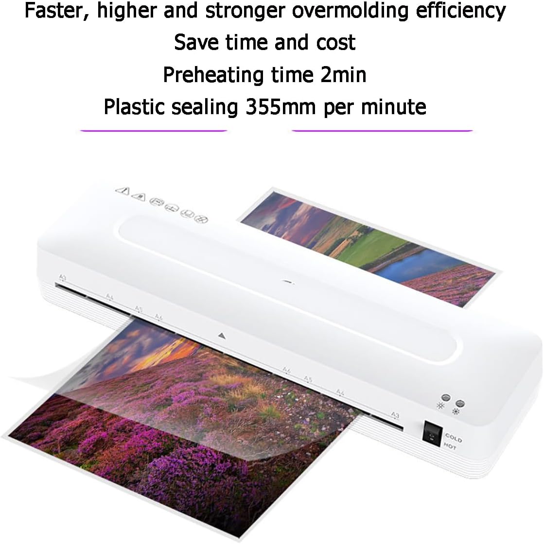 A3 Lamination Machine,13 Inch Laminating Machine w/Hot and Cold Settings,40 Laminating Pouches,Sheets Pouches,Paper Trimmer,Hole Puncher,for Posters