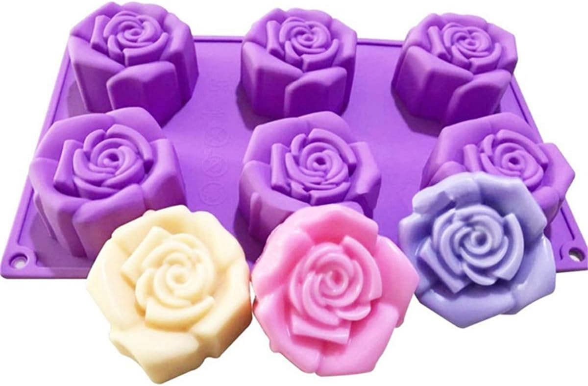 JasCherry Rose Flower Shaped Silicone Moulds Baking Bakeware Mold for Cake, Soap, Jelly, Bread, Pudding, Muffin #2