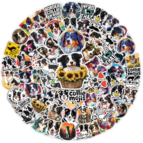 64pcs Border Collie Dog Stickers Waterproof Decals for