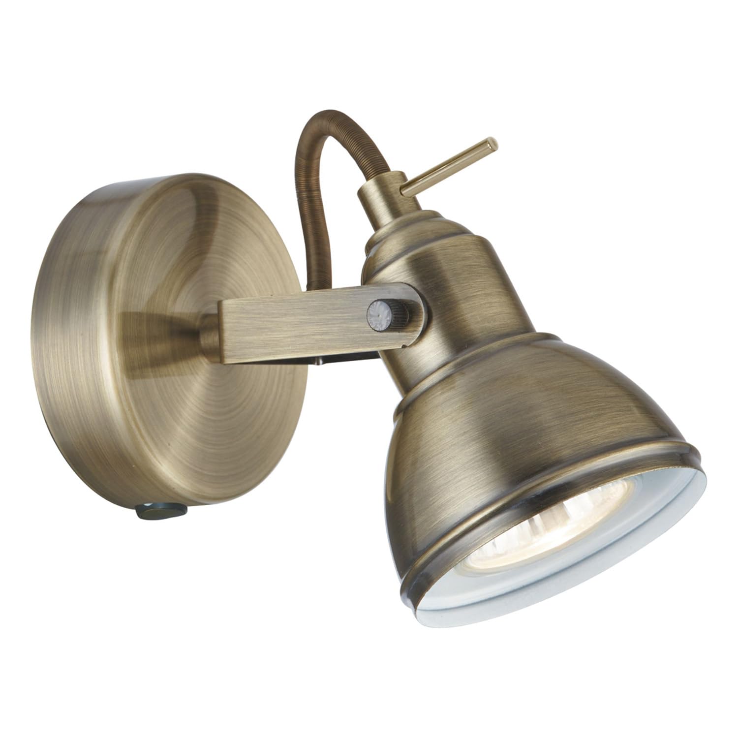 Searchlight Lighting Aged Brass Industrial Lt Antique Spotlight, Steel, Gu10, Size 1