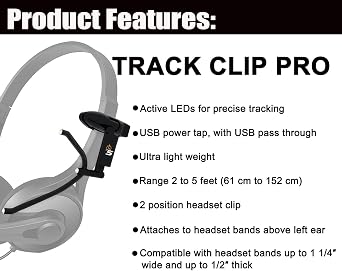 Professional Optical Infrared Head Tracker for VR Gaming | Precision Head Motion & Posture Tracking System | PC VR Controller