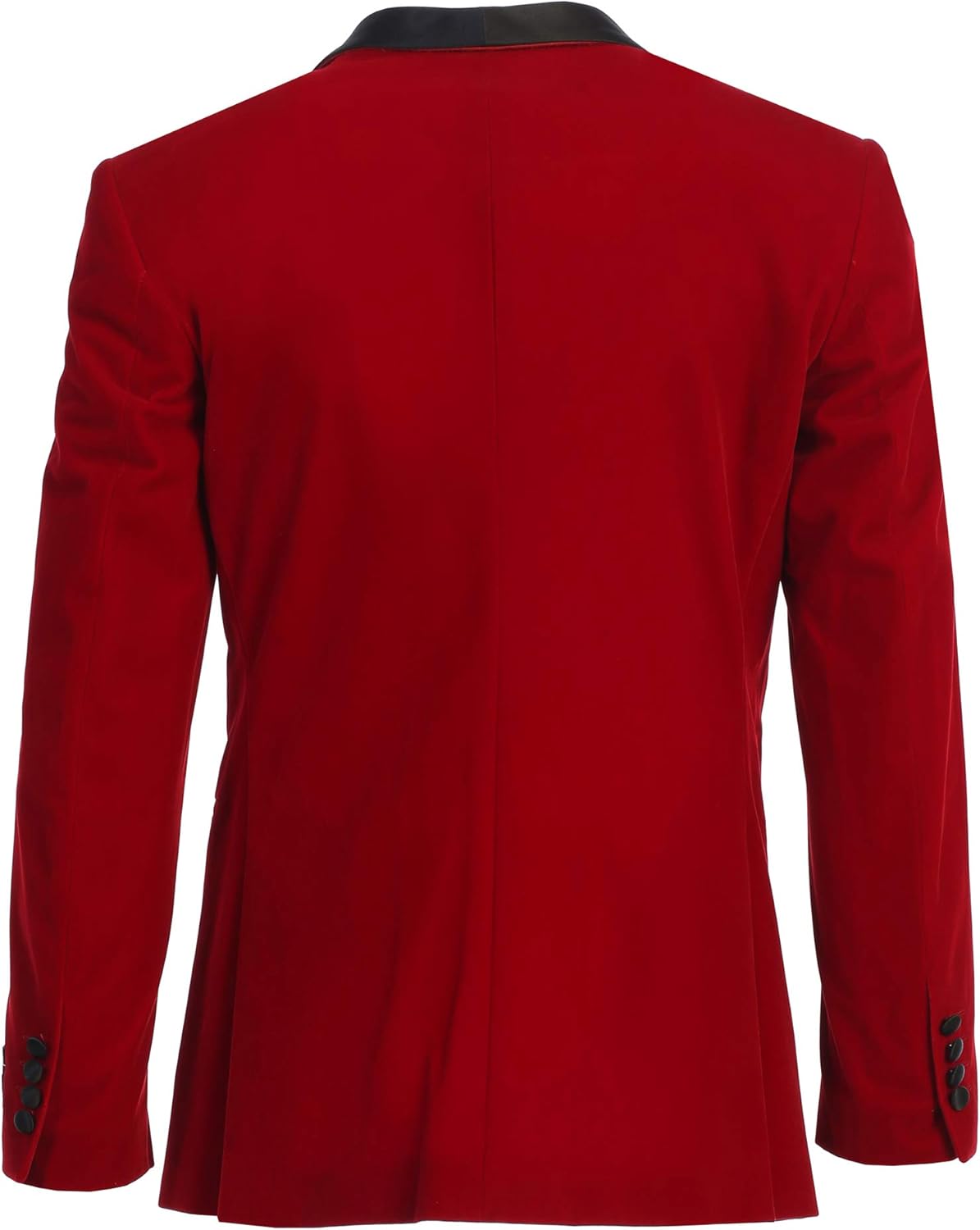 Men's Premium Slim Fit Shawl Lapel Velvet Jacket-Many Colors (46 Regular, Red with Black)