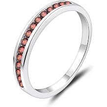 YL Stackable Rings 925 Sterling Silver Halo Birthstone Eternity Bands Jewelry for Women