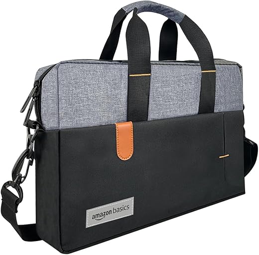 Amazon Basics Laptop Messenger Bag with Adjustable Shoulder Strap, Padded Compartment & Storage Pockets, Lightweight, Water-Resistant,…