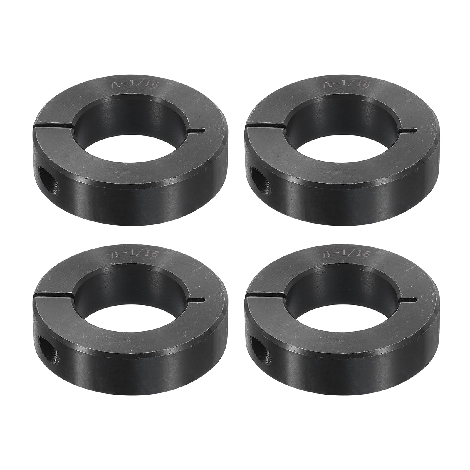 uxcell 4 collares de eje dividido individual de 1-1/16 pulgadas, collar de sujeción de una sola pieza, diámetro exterior de 1-7/8 pulgadas, grosor de 1/2 pulgada, abrazadera de collar de bloqueo de