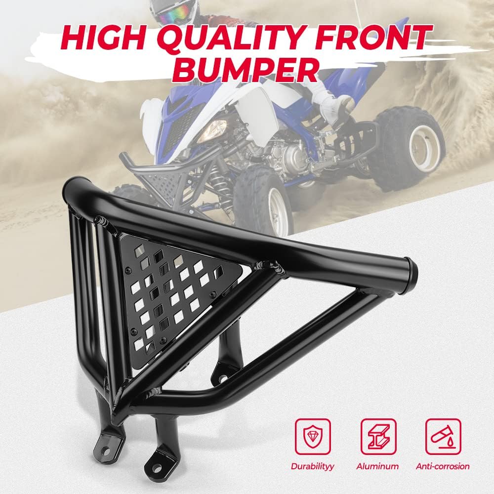 KEMIMOTO Front Bumper, Front Bumper Guard Compatible with Yamaha Raptor 700, 700R, SE 2006-2022 Aluminum Accessories Front Bumper Guard