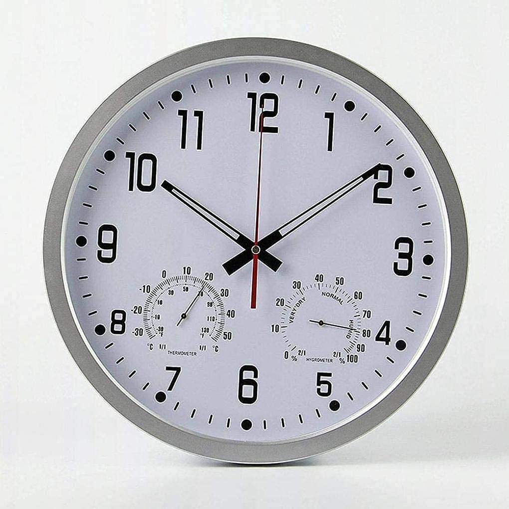 MYUYEE Garden Clocks Outdoor Waterproof, Precise Mute Ornament with Temperature and Humidity for The Garden Wall Mounted, B,A (B)