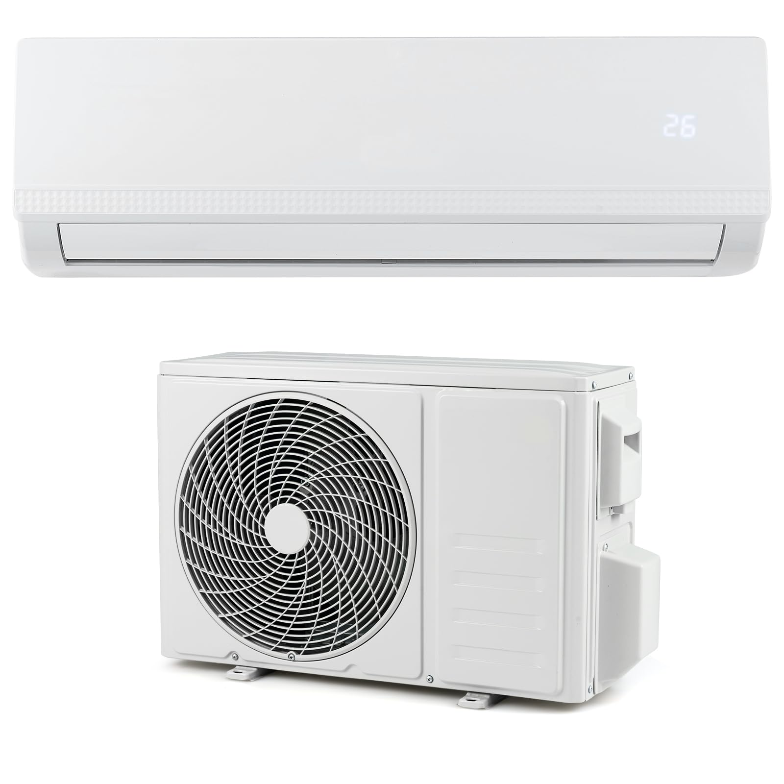 SOARS Climatiseur Reversible 9000 BTU R32 A++, Climatiseur Mural Split Eco avec Fonction Chauffage/Refroidissement/Déshumidification, 7 Modes, 8 Vitesse de Vent, Minuterie 24H, Accessoires Incluses