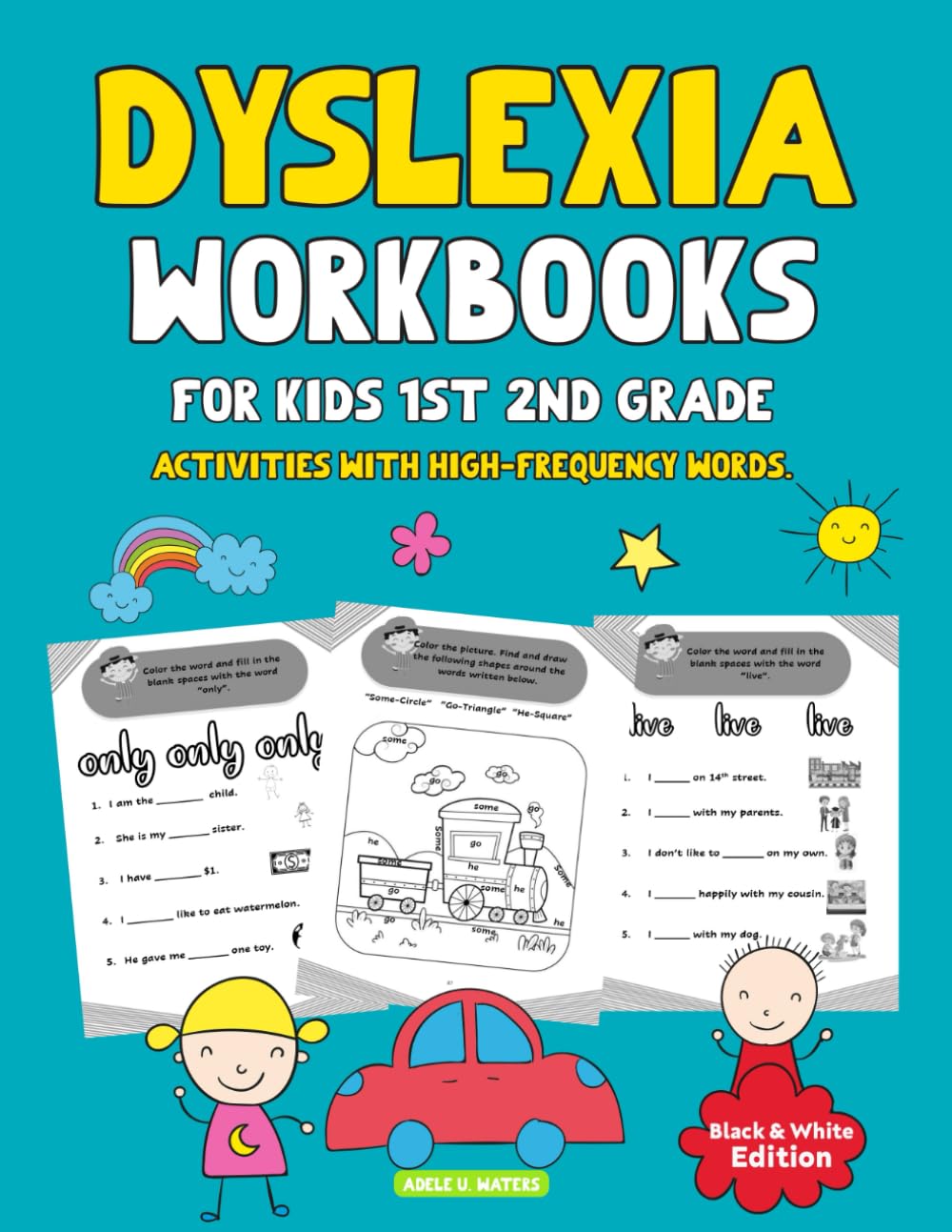 Dyslexia Workbooks for Kids 1st 2nd Grade: overcoming dyslexia. Complementary Orton Gillingham Materials. Black & White Edition.: High frequency words