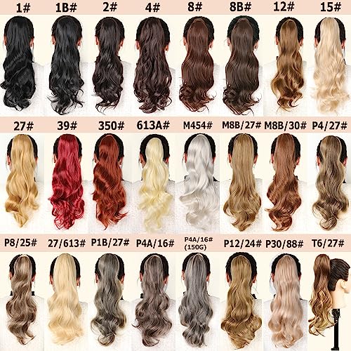 Showcoco Ponytail Extension 32 Inch Flexible Wrap Around Ponytail Hair Extensions Long Curly Synthetic Ponytail Wavy Pretty Hair Ponytails Hairpieces For Women Daily Use(32Inch,1B) #TOP5