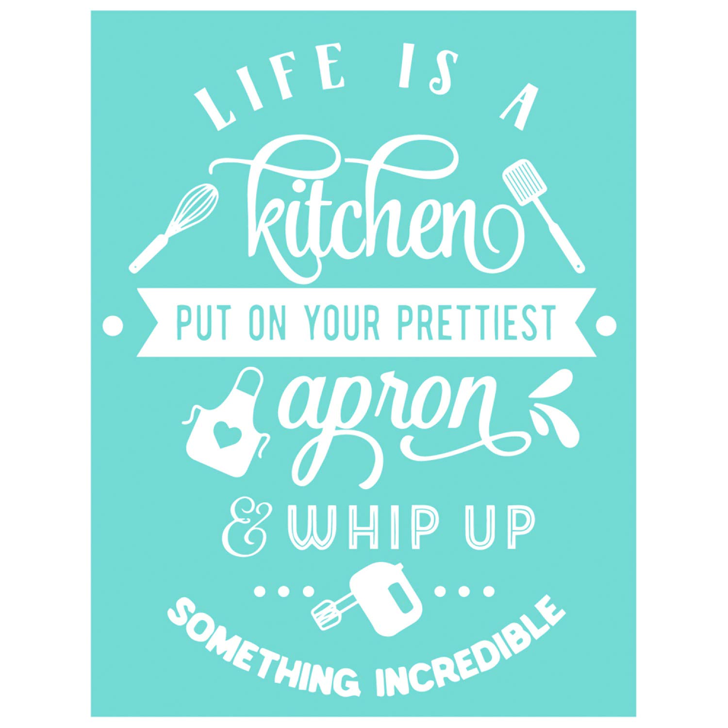 YeulionCraft Self-Adhesive Silk Screen Printing Stencil, Home Family Decor Pattern Reusable Adhesive Mesh Stencils for Decoration DIY T-Shirt Fabric Painting on Wood, Kitchen Apron