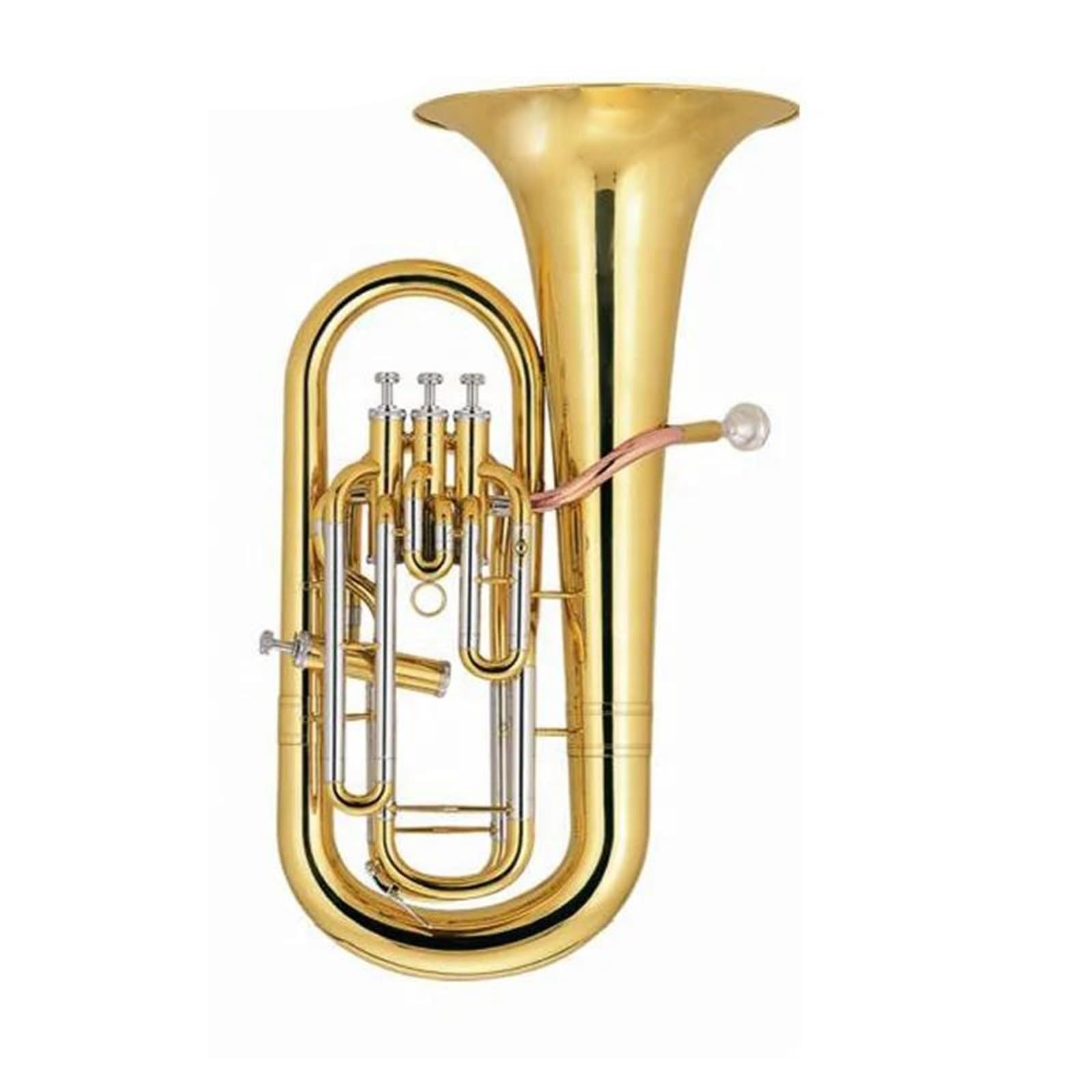 Eufonium Złoty Lakier Bb Flat Euphonium Z 3 + 1 Tłokami Profesjonalne Wykonanie Mosiężnych Instrumentów Muzycznych