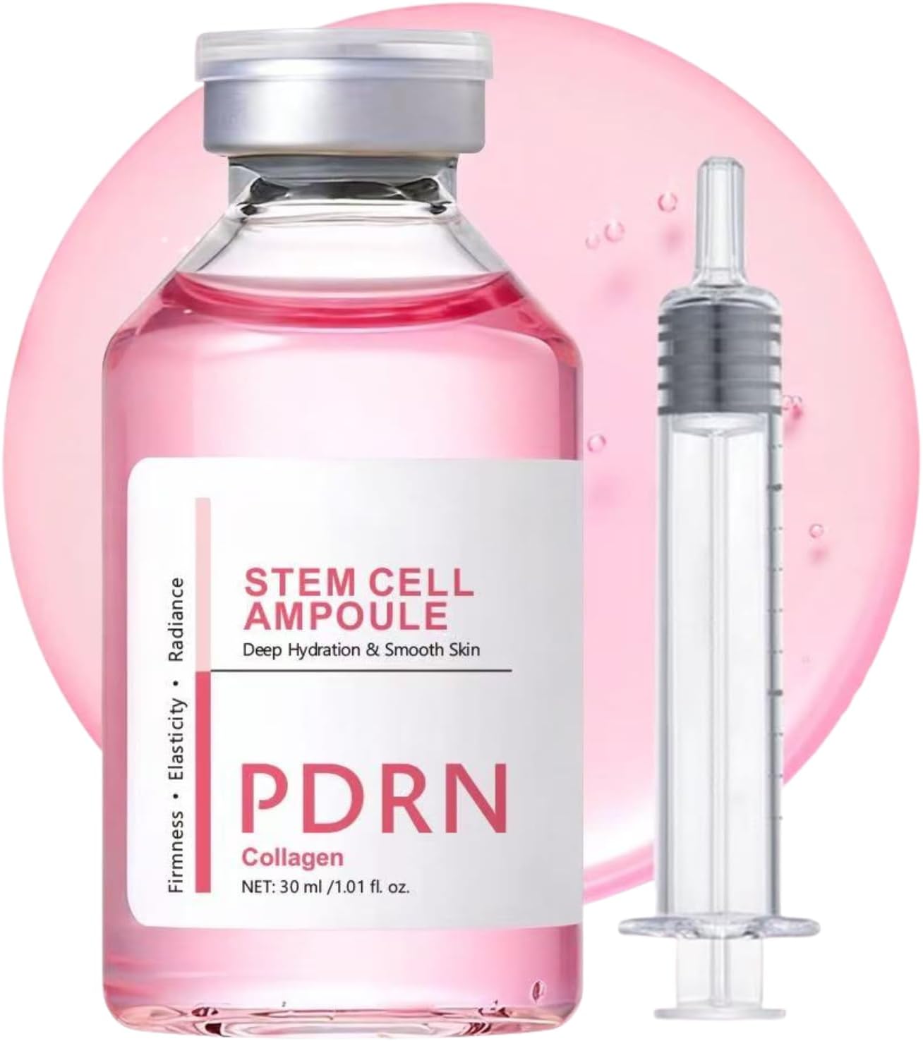 PDRN Serum Korean Stem Cell Ampoule – Salmon DNA Serum for Microneedling, Anti Aging Hydrating Face Serum, Micro Infusion System for Glass Skin, Firming & Elasticity Booster for Women – 30ml