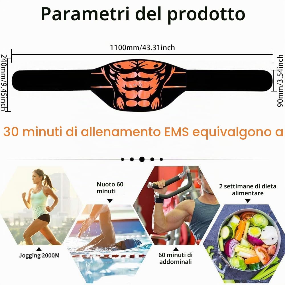 Elettrostimolatore per Addominali, Elettrostimolatore Muscolare, Massaggiatore Elettrico di stimolazione, Stimolatore di Alluminio del Muscolo del Piatto Dell'allenatore Addominale EMS, Esposizione de