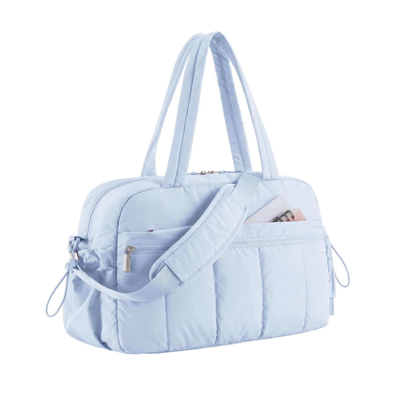 Myouhuo Womens Gym Bag 24L Travel Bag for Weekend Overnight with Wet Pocket, Underseat Cabin Bag for EasyJet, Carry on for Ryanair & Trolley Sleeve, Ultra Lightweight, Blue