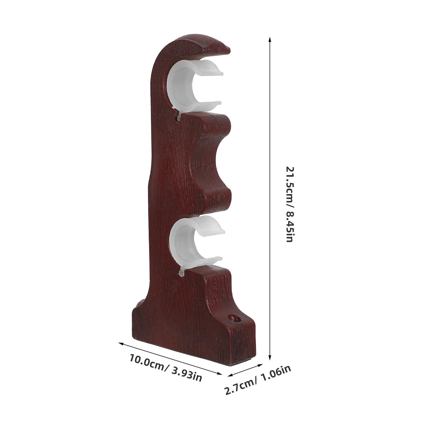 ULTECHNOVO Supporti per Aste per Tendaggi Doppie in Resina Marrone, Staffe Porta Bastone da Parete Montaggio Semplice, Base Resistente per Bastoni per Finestre a Strati, Set da 2
