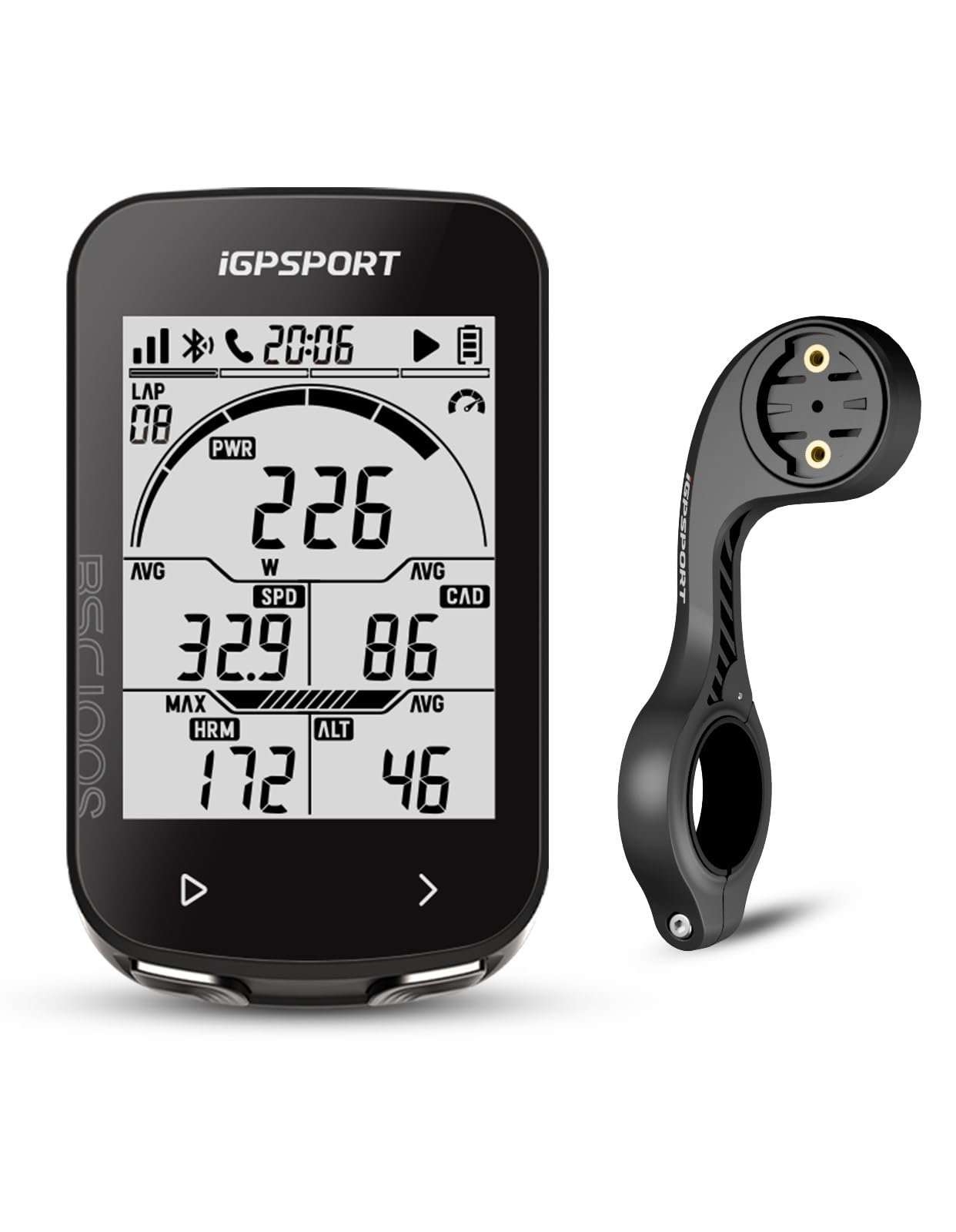 iGPSPORT BSC100S Compteur Velo sans Fil et M80 Support de Vélo