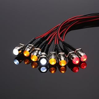 OGRC 8Pcs RC LED Light Kit Accessories RC Headlights/Taillight Kit Accessories for 1/10 1/8 Modes for Traxxas Tamiya ARRMA HSP Redcat Axial SCX10 RC Cars?2 White +2 Red +4 Yellow?
