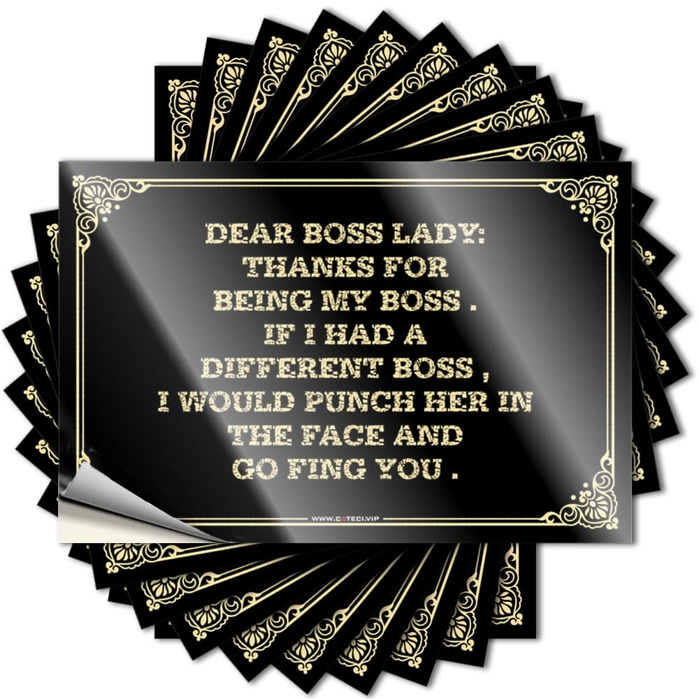 Mimosa Bar Decor Summer Stickers - Dear Boss Lady：Thanks for Being My Boss If I Had A Different Boss, I Would Removable Decal Window Easy Peel for Water(8X12CM)