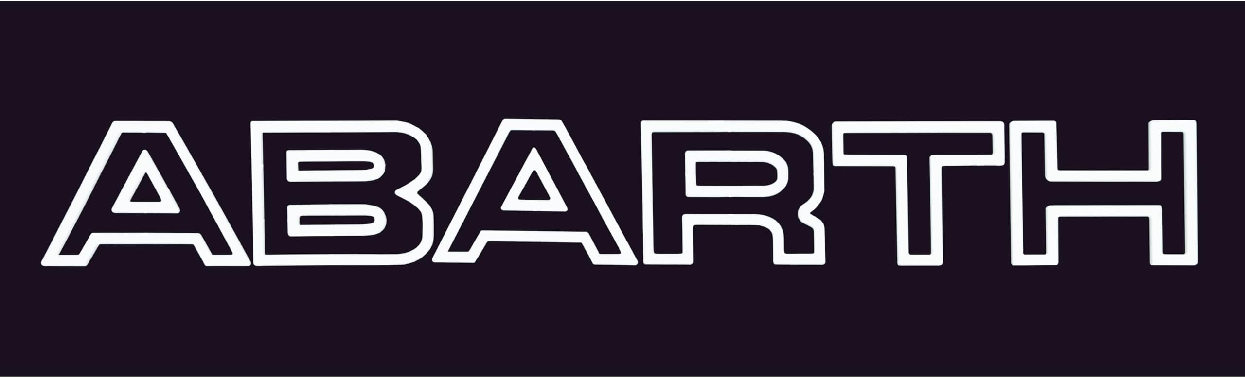 Letters for Abarth front grille, Letters for FIAT 500 ABARTH grille, original style decoration, logo for front grille Fiat Punto Evo Abarth, Fiat 595, Grille Personalization (White)