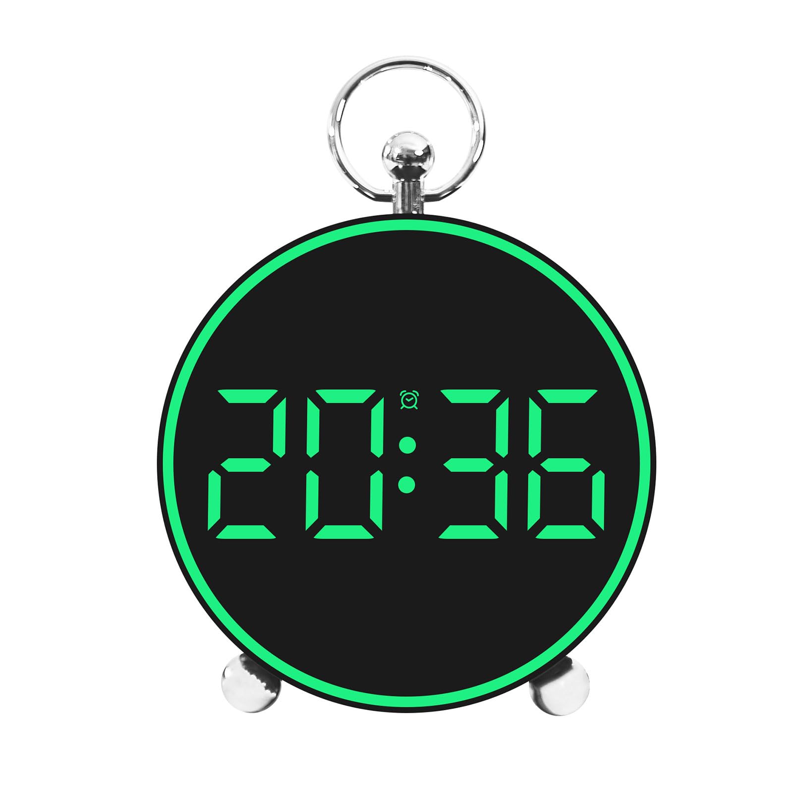 Hsioluted Modern Digital Alarm Clock with Large 4.4" Round Display Color Screen Temperature Date and Week Display Table Clock Table