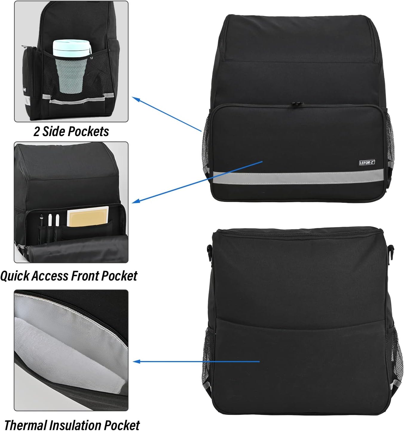 Wheelchair Bags to Hang on Back,11 Pockets Wheelchair Backpack Bag,Wheelchair Accessories Pouch for Adults,Accessories Storage Bag for Wheelchair with Thermal Insulation Pocket : Health & Household